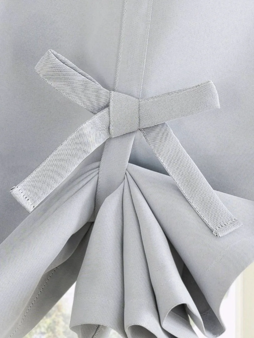 Classic White Tie-Up Roman Shade Curtain